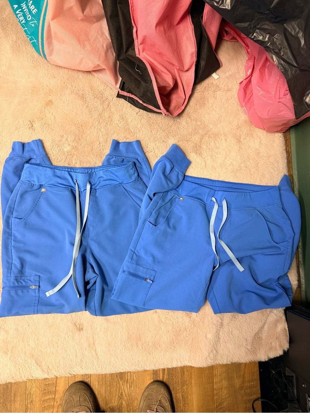 Figs Blue Drawstring Cargo Joggers